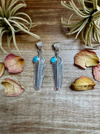 Feather Pendant – Kingman Turquoise & Sterling Silver