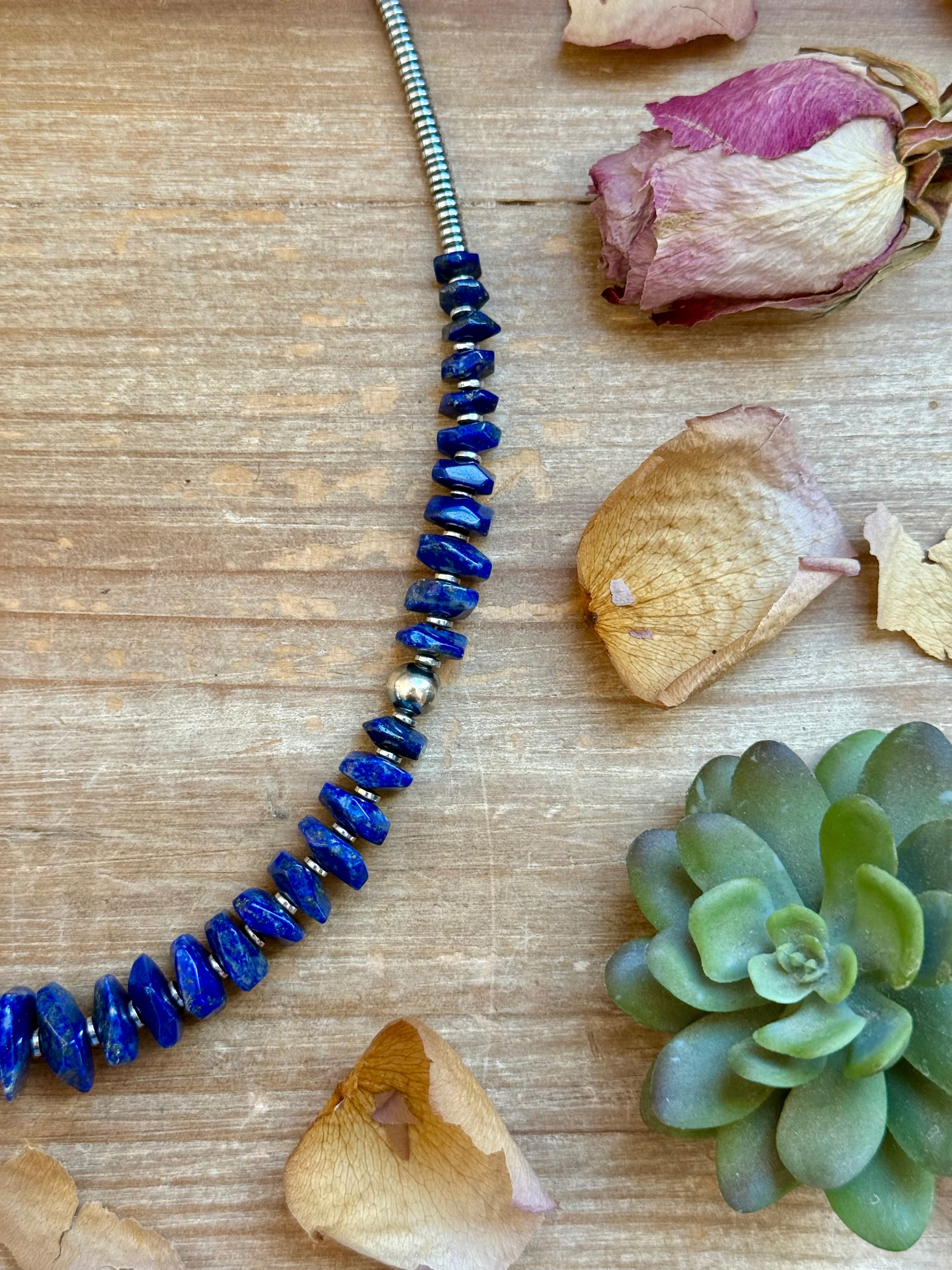 23” Graduated Lapis Necklace
