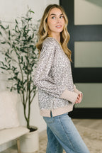 Leopard French Terry Pullover – Crew Neck Relaxed Sweatshirt