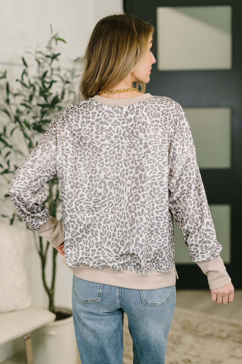 Leopard French Terry Pullover – Crew Neck Relaxed Sweatshirt