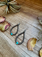 Turquoise & Sterling Saucer Pearl Earrings | The Bijoux FAB