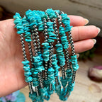 Natural Turquoise Chip Necklace – 16”  | The Bijoux FAB