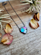 Cotton Candy Turquoise Sterling Silver Necklace – Freeform Stone – 18” | Navajo Artist Tia Long