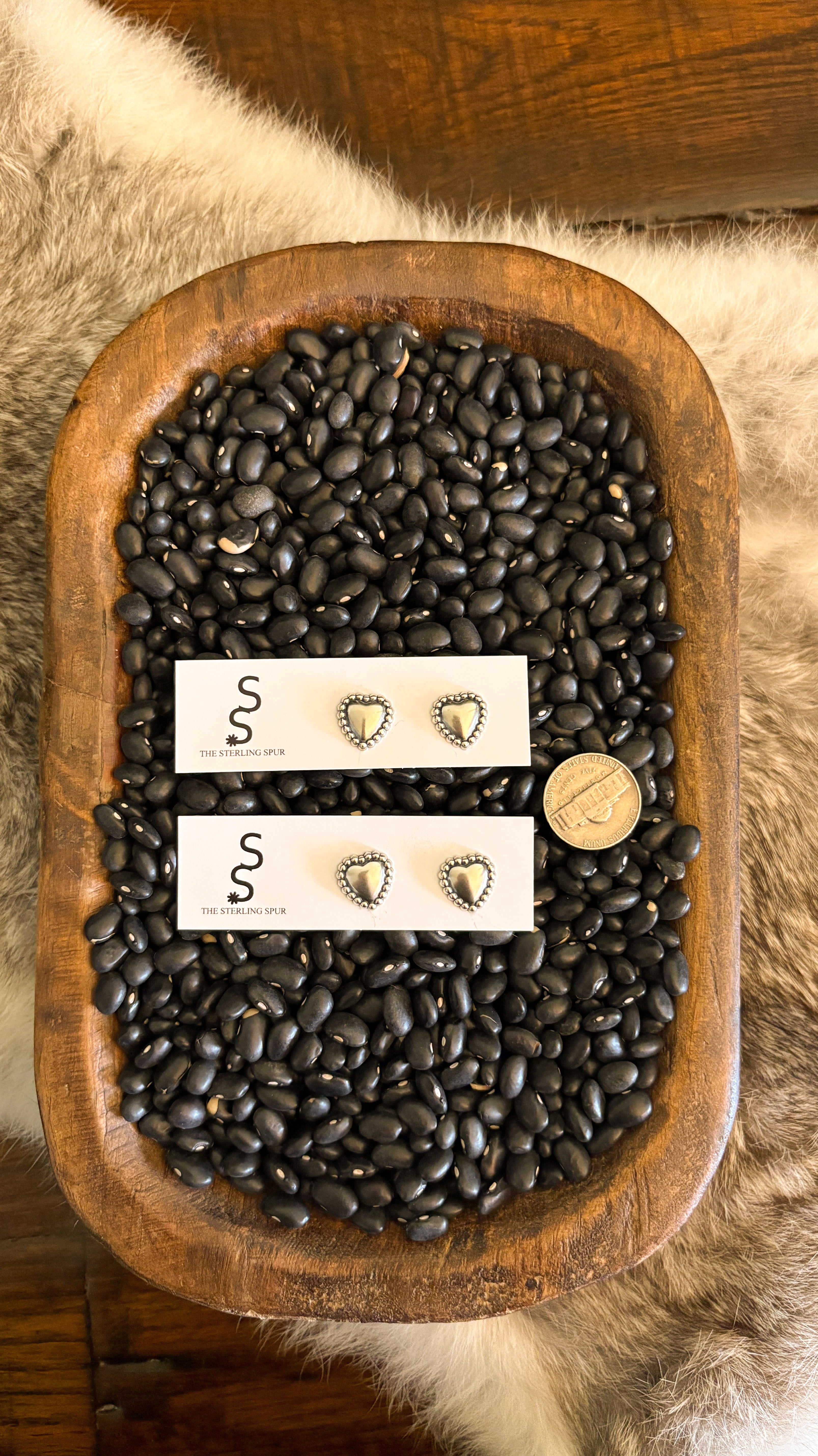 HEART SHAPED CONCHO EARRINGS