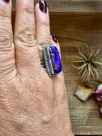 Purple Dahlia Sterling Silver Ring – Size 8 | Native Artist M. Spencer