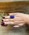 Purple Dahlia Sterling Silver Ring – Size 8 | Native Artist M. Spencer
