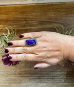 Purple Dahlia Sterling Silver Ring – Size 8 | Native Artist M. Spencer