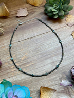 African Turquoise Star Necklace – Sterling Silver Pearls (15") | The Bijoux FAB
