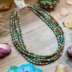 Turquoise Tube Necklace – Sterling Silver & Hematite (18") | The Bijoux FAB