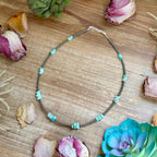 Lone Mountain Turquoise Nugget & Sterling Pearl Necklace – 16.5" | The Bijoux FAB