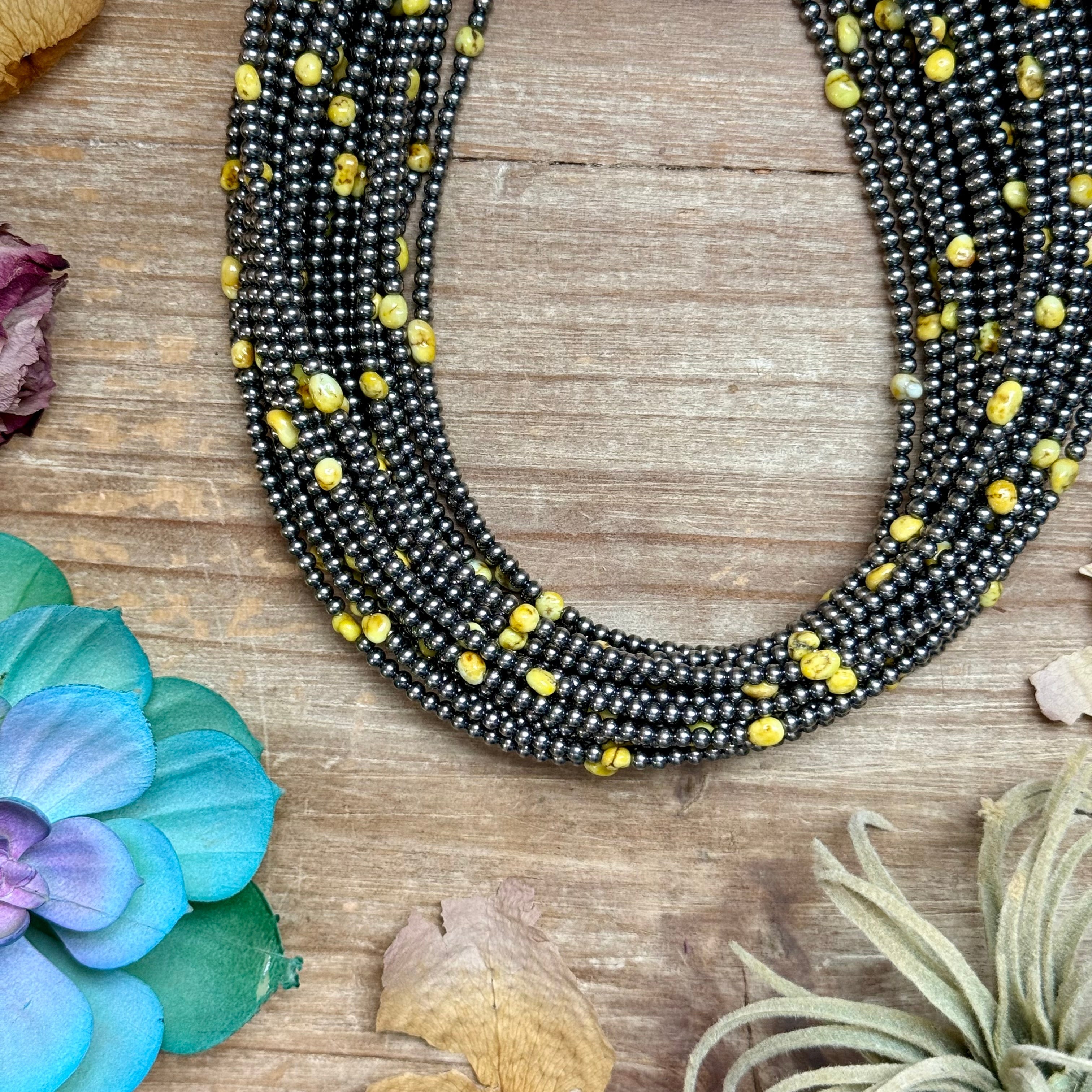 Palomino Turquoise Sterling Silver Pearls Necklace – 15” | The Bijoux FAB