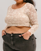 Full Lace Long-Sleeved Halftee