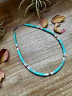 Turquoise Variscite & Pink Conch Choker - 14”