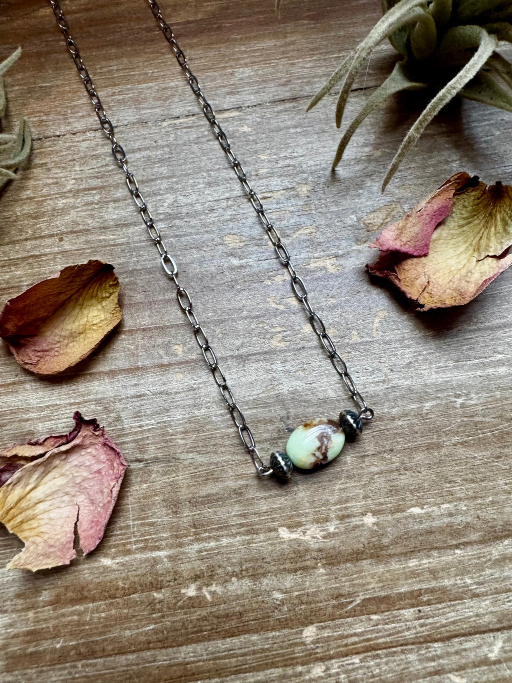 Lemon Turquoise Magnesite Necklace with Sterling Silver Saucer Pearls – 16" | The Bijoux FAB