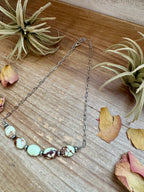 Lemon Turquoise & Sterling Saucer Pearl Paperclip Chain Necklace – 15" | The Bijoux FAB