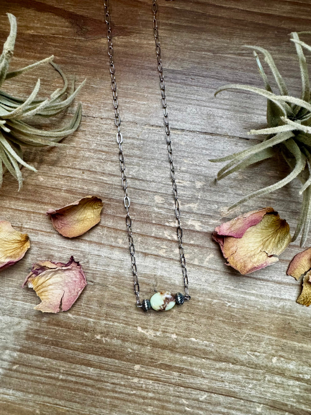 Lemon Turquoise Magnesite Necklace with Sterling Silver Saucer Pearls – 16" | The Bijoux FAB