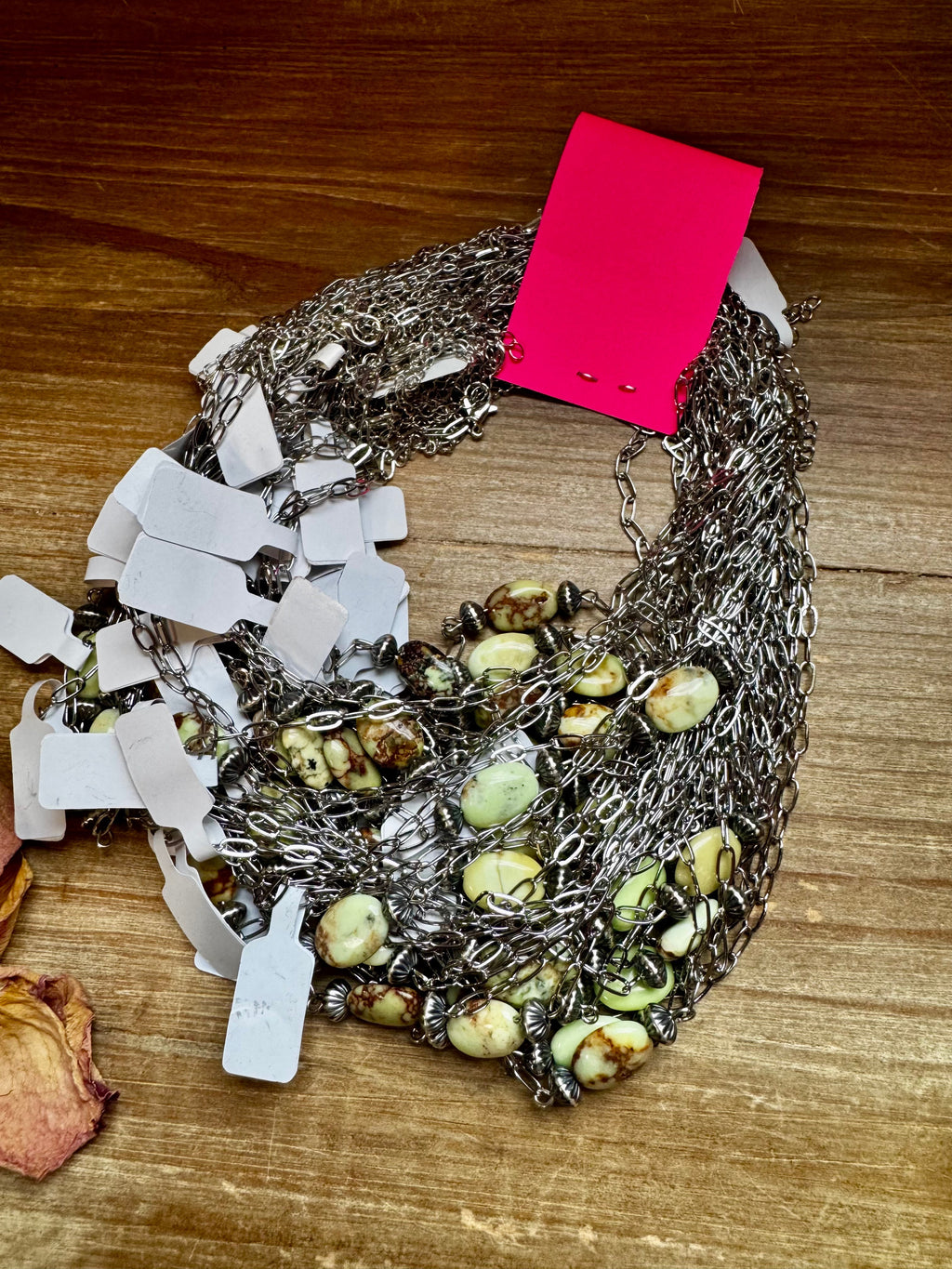 Lemon Turquoise Magnesite Necklace with Sterling Silver Saucer Pearls – 16" | The Bijoux FAB