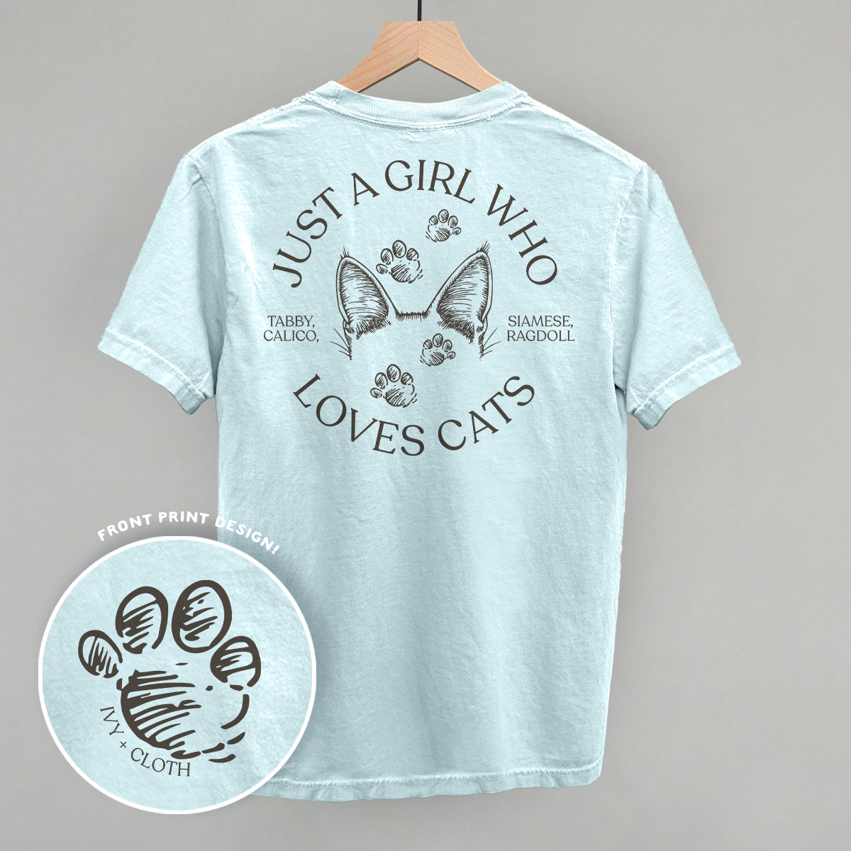 Just a Girl Who Loves Cats – Comfort Colors Graphic Tee or Sweatshirt