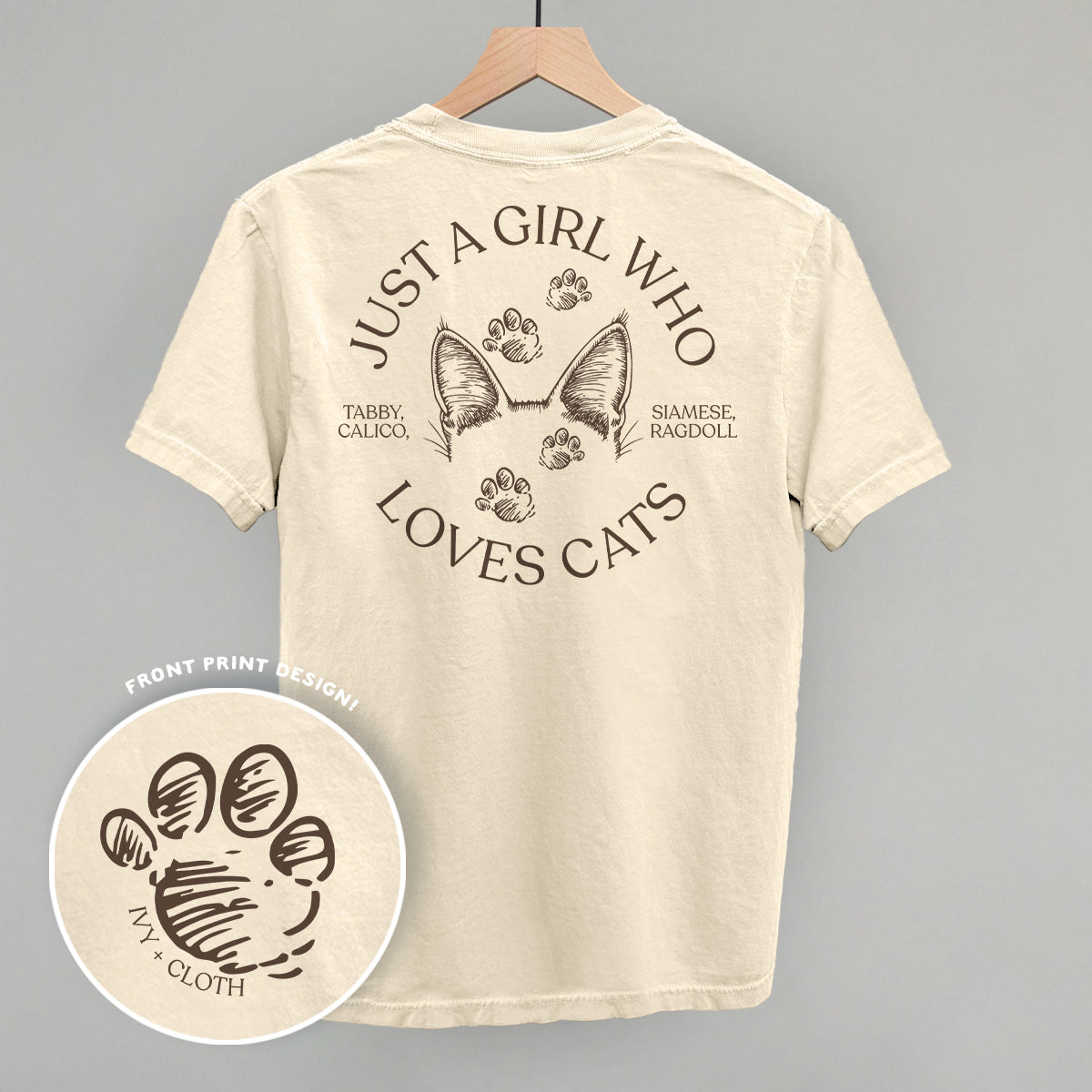 Just a Girl Who Loves Cats – Comfort Colors Graphic Tee or Sweatshirt