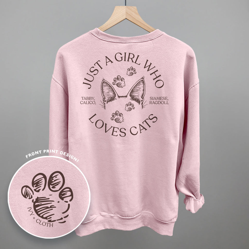 Just a Girl Who Loves Cats – Comfort Colors Graphic Tee or Sweatshirt