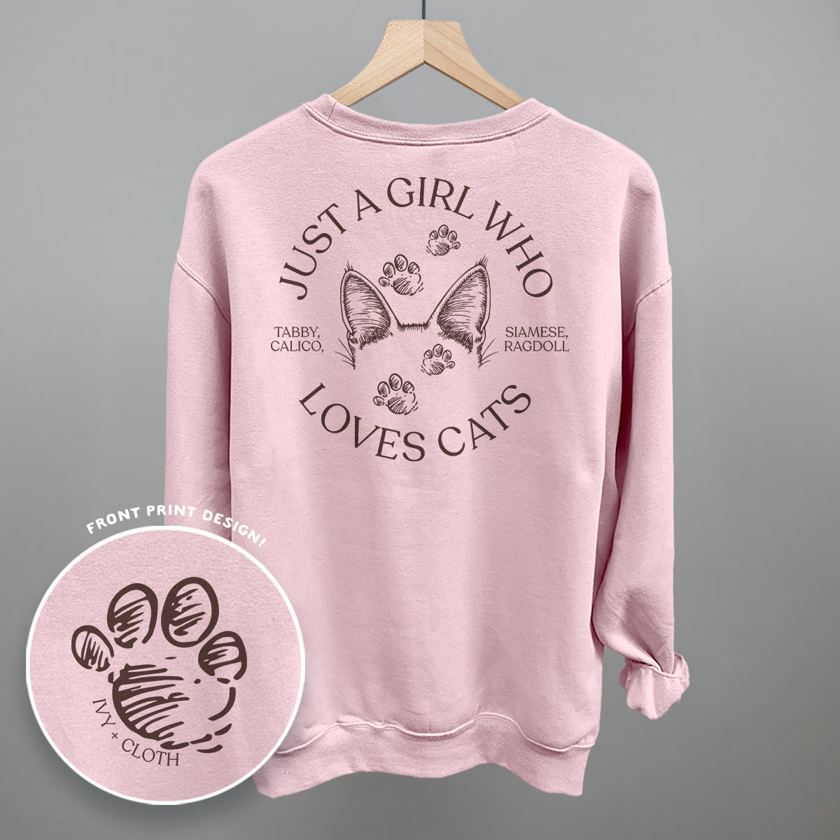 Just a Girl Who Loves Cats – Comfort Colors Graphic Tee or Sweatshirt
