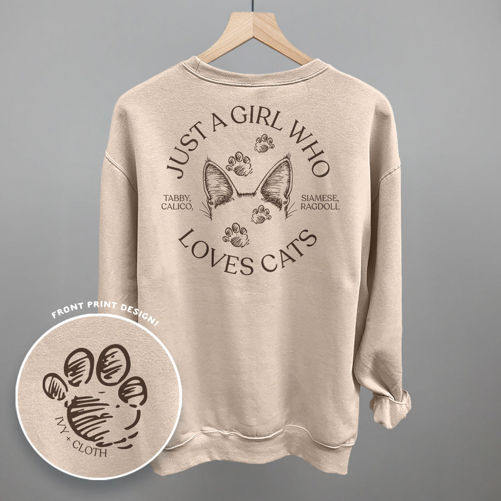 Just a Girl Who Loves Cats – Comfort Colors Graphic Tee or Sweatshirt