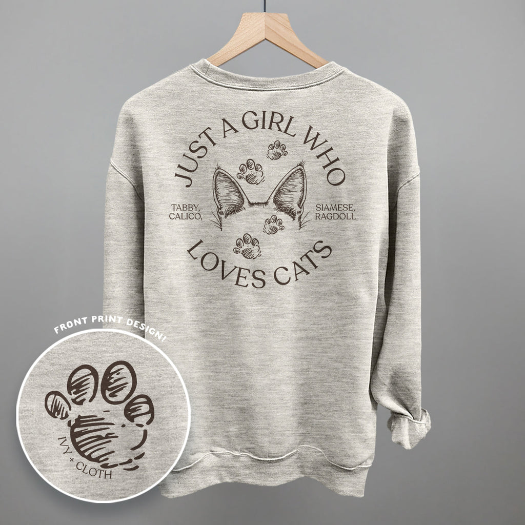 Just a Girl Who Loves Cats – Comfort Colors Graphic Tee or Sweatshirt