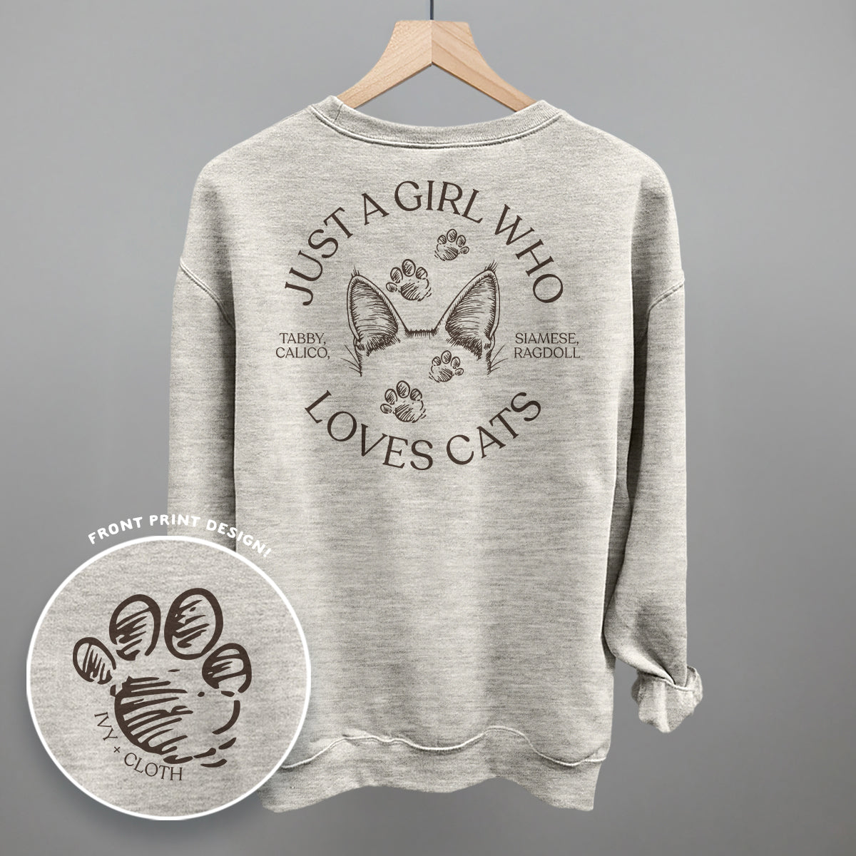 Just a Girl Who Loves Cats – Comfort Colors Graphic Tee or Sweatshirt
