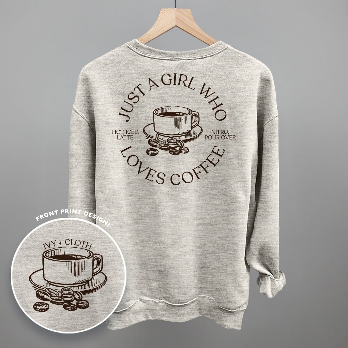 Just a Girl Who Loves Coffee – Comfort Colors Graphic Tee or Sweatshirt