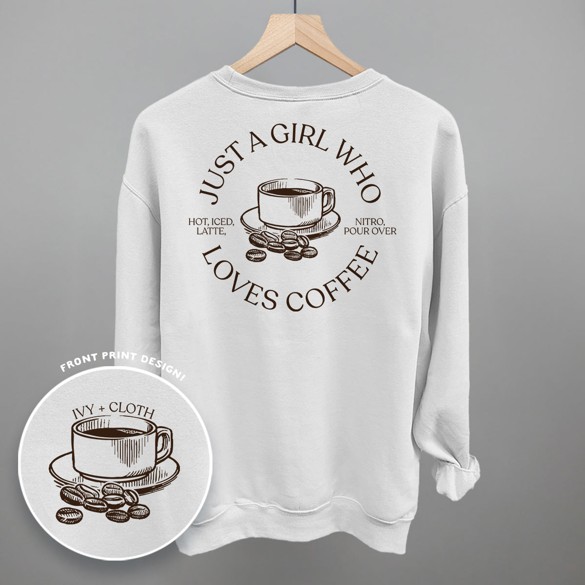 Just a Girl Who Loves Coffee – Comfort Colors Graphic Tee or Sweatshirt