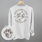 Just a Girl Who Loves Cats – Comfort Colors Graphic Tee or Sweatshirt