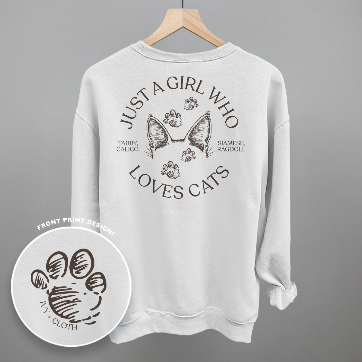 Just a Girl Who Loves Cats – Comfort Colors Graphic Tee or Sweatshirt
