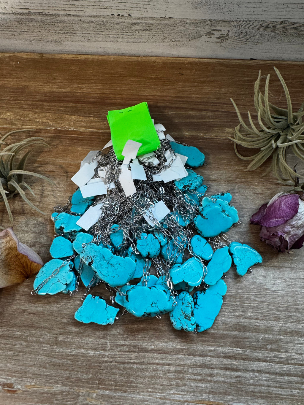 Turquoise Magnesite Paperclip Chain Choker – 14” Adjustable Minimalist Necklace | The Bijoux FAB