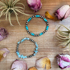 Sterling Silver Mini Wolf Stretchy Bracelet Bundle (Set of 2)