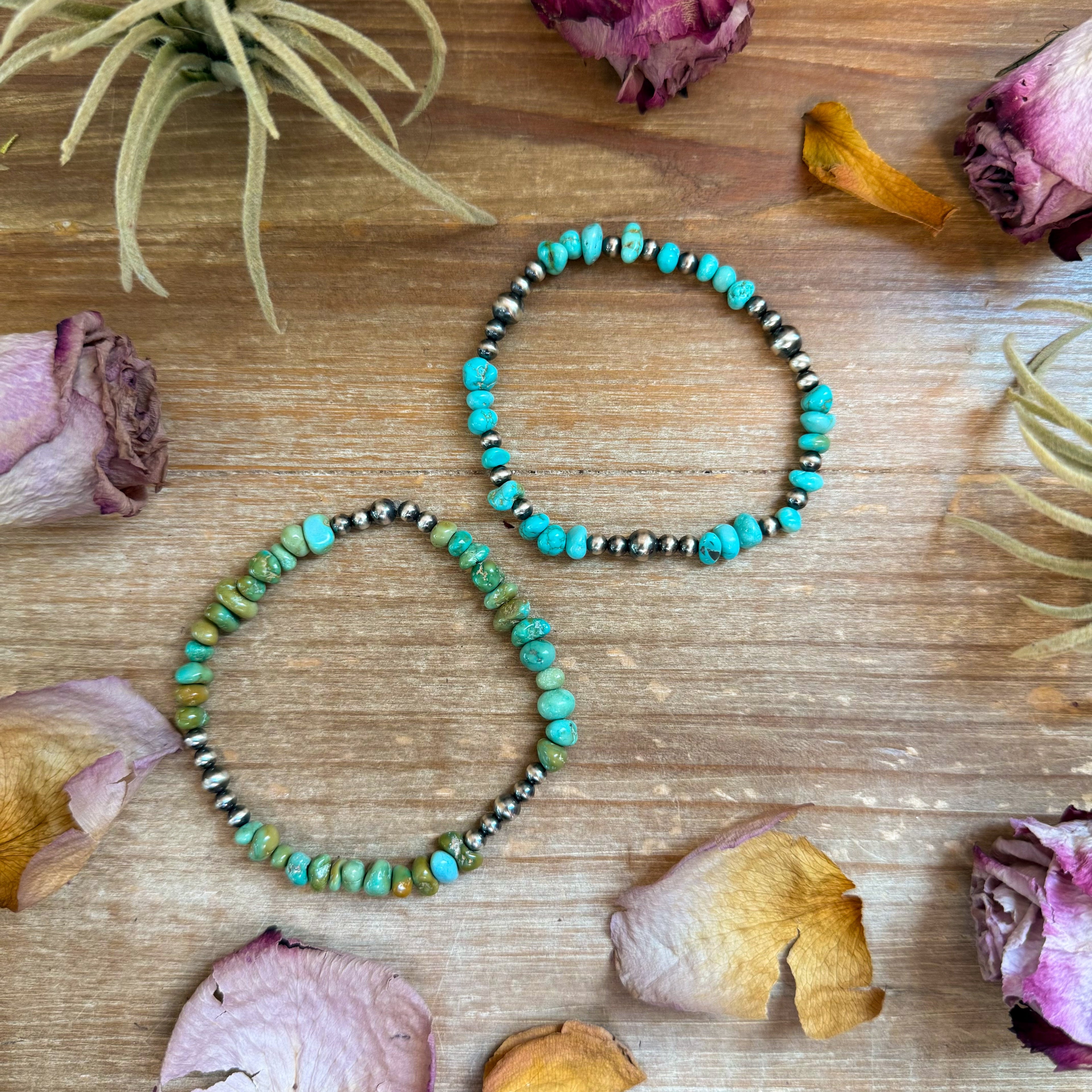 Sterling Silver Mini Wolf Stretchy Bracelet Bundle (Set of 2)
