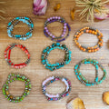 Sterling silver stretchy bracelet bundle with mixed natural stones handmade in the USA by Colby and Addalie Ogg.