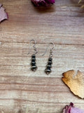 Sterling silver saucer pearl tapered dangle earrings handmade in the USA, classic Western jewelry piece