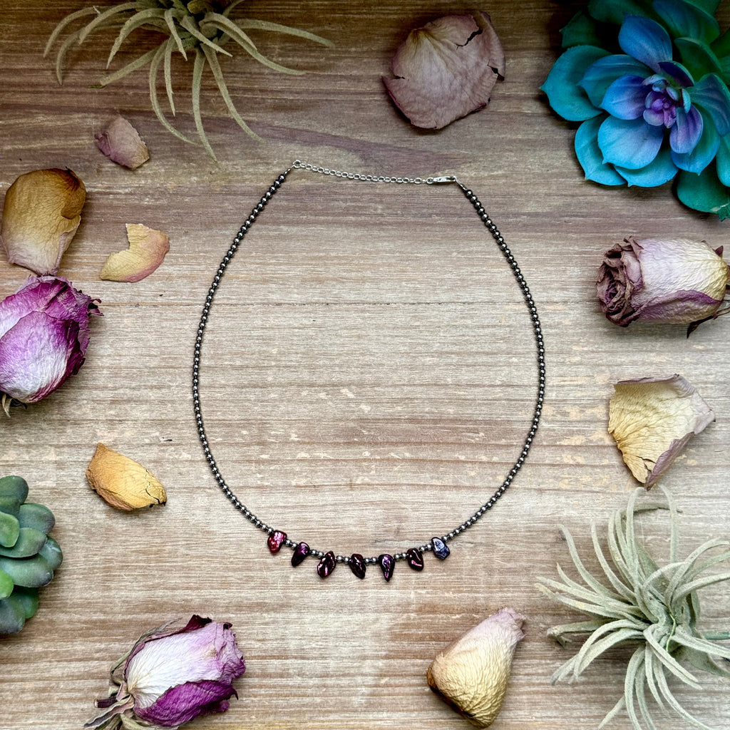 Purple Dyed Freshwater Pearl Choker – 15.5" | The Bijoux FAB