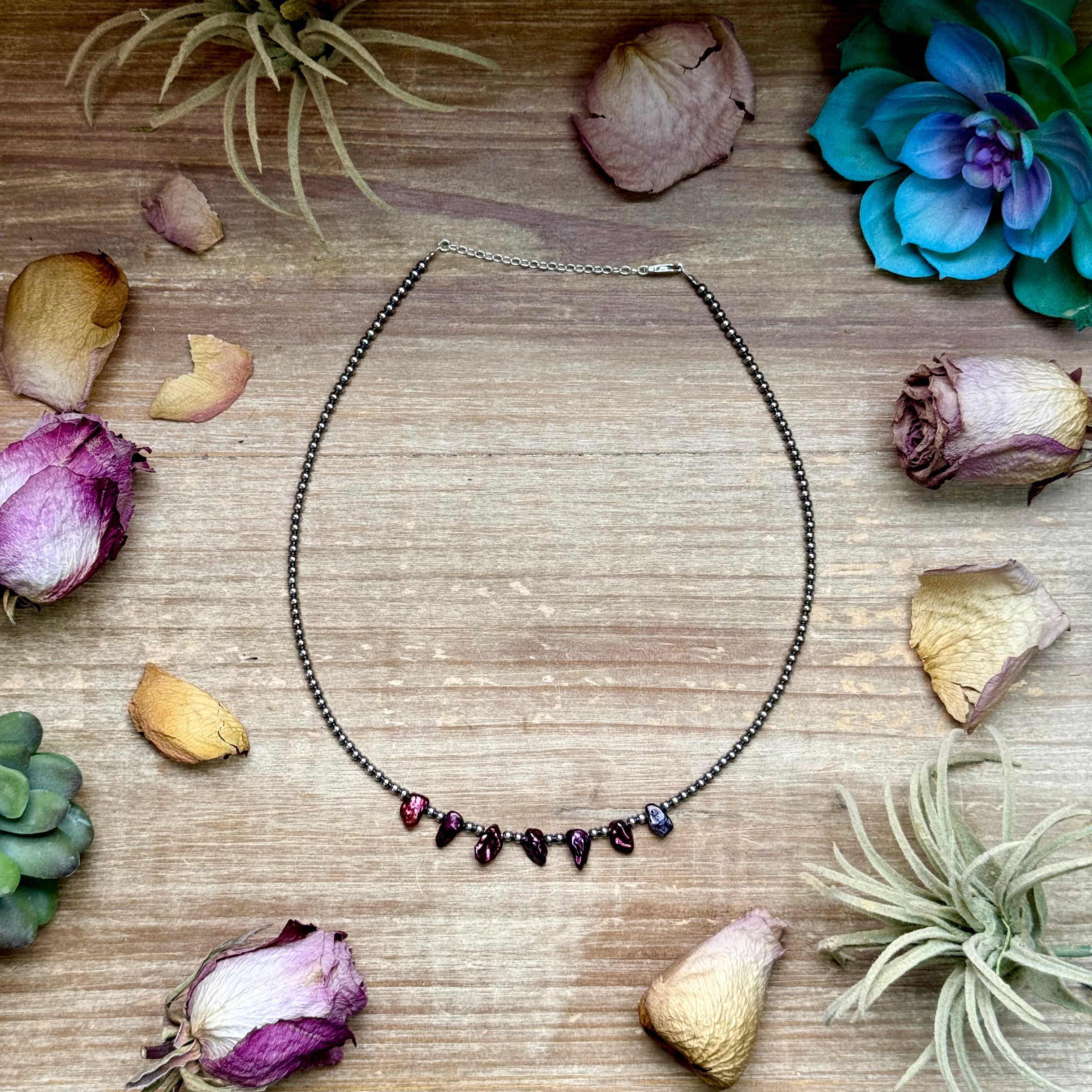 Purple Dyed Freshwater Pearl Choker – 15.5" | The Bijoux FAB
