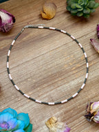 Pink Conch Heishi & Sterling Silver Pearl Necklace – 20" | The Bijoux FAB