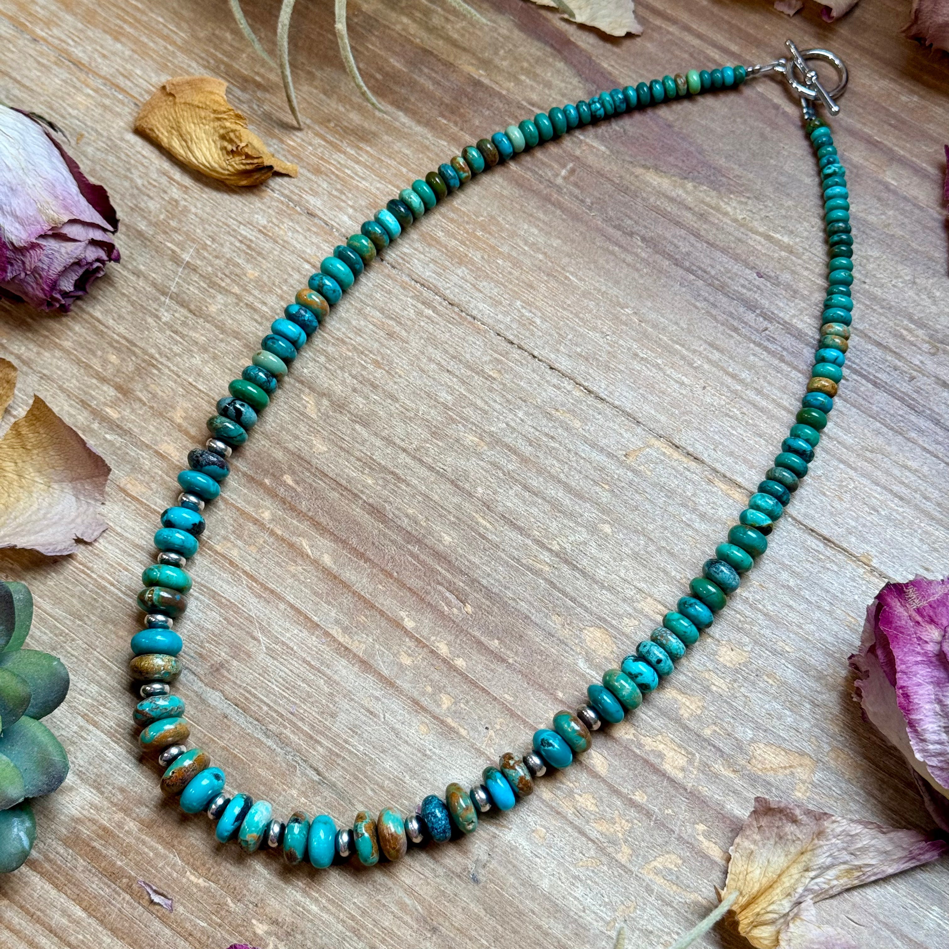 Sterling Silver Saucer Necklace – 19” – 5 mm Rondelle Beads