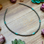 Turquoise, Variscite & Sterling Silver Pearl Necklace – 19.5" | The Bijoux FAB