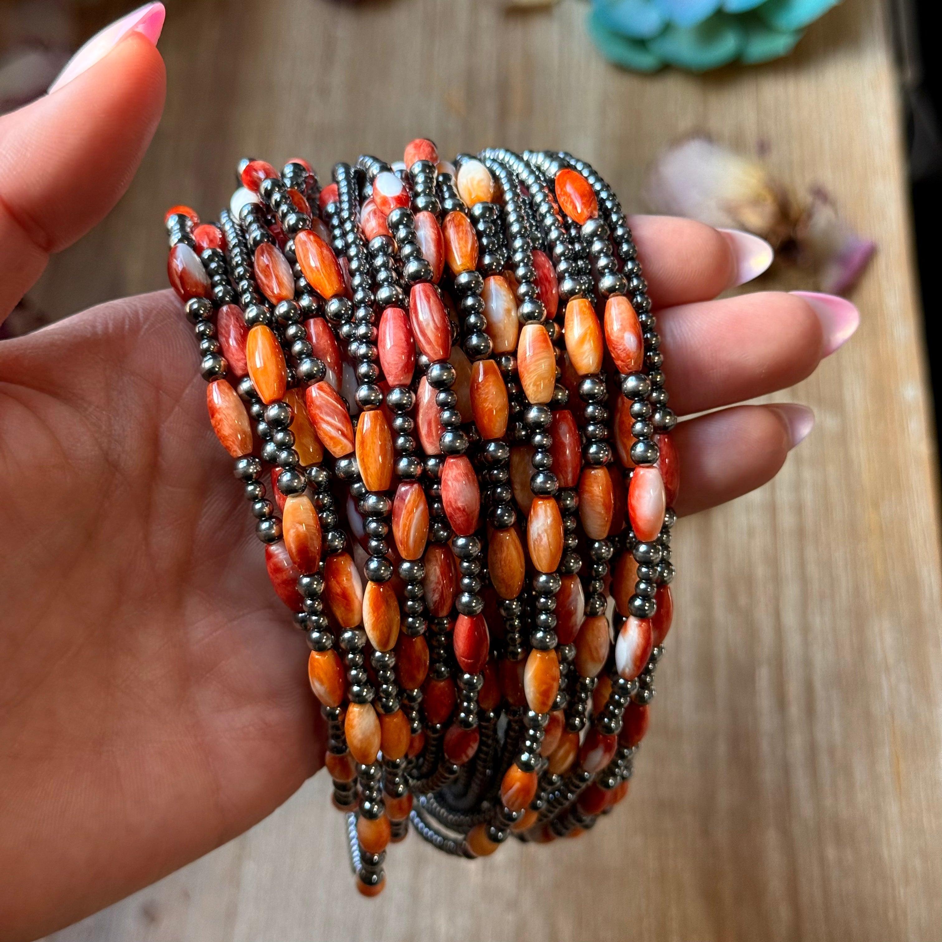 Orange Spiny Oyster Choker – Sterling Silver -14.5" | The Bijoux FAB