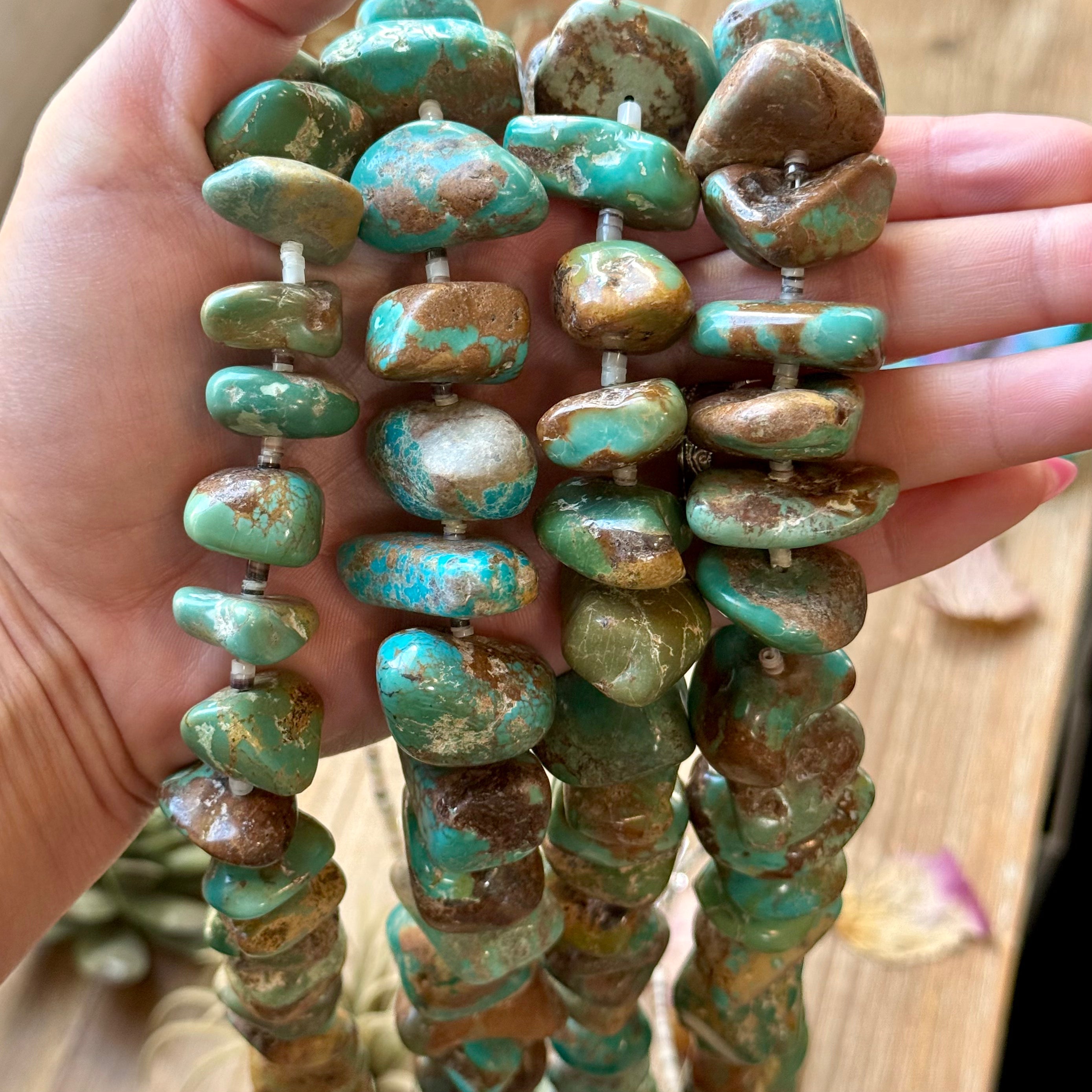 Chunky Turquoise Nugget Necklace – 26”