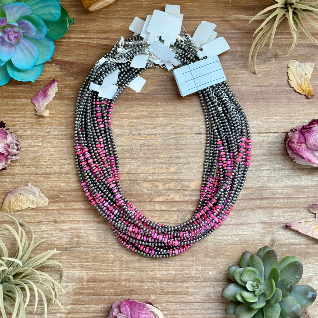 Pink Opal Faceted Bead Necklace – 16" | The Bijoux FAB