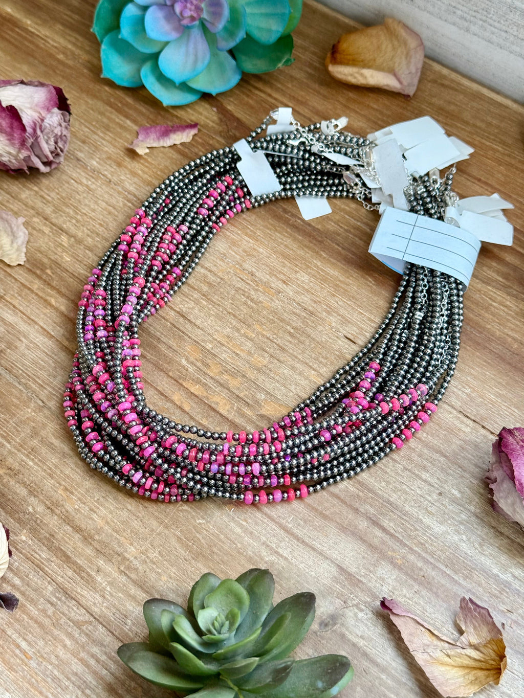 Pink Opal Faceted Bead Necklace – 16" | The Bijoux FAB