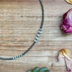 White Opal Bead Necklace – 16" | The Bijoux FAB