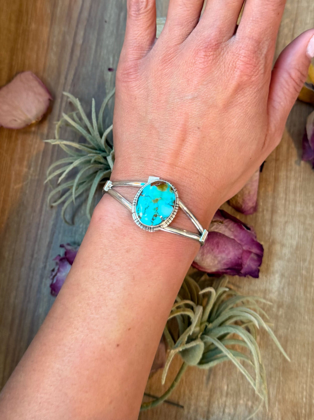 Turquoise Sterling Silver Cuff Bracelet – Small Wrist Friendly