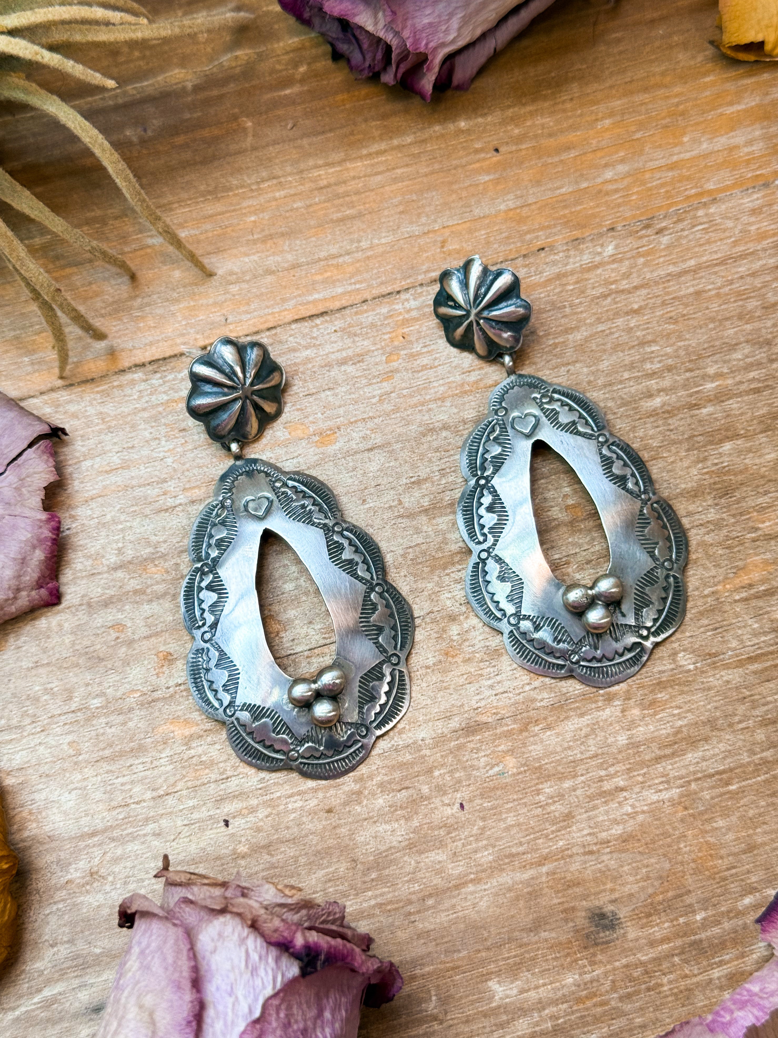 Sterling Silver Teardrop Earrings – Native Made by Rita Lee
