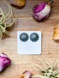 Medium Sterling Silver Concho Stud Earrings